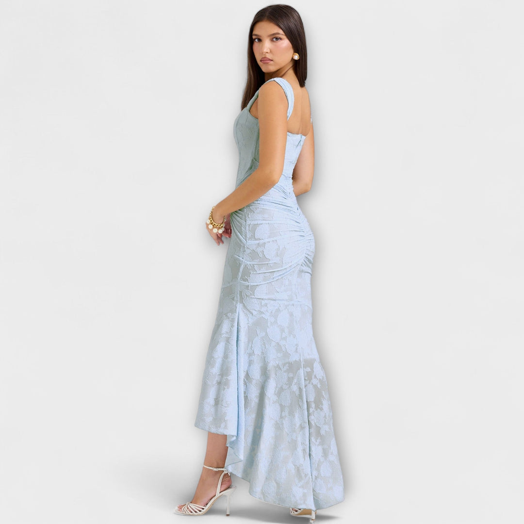 Renske - Lila Maxikleid mit Korsett