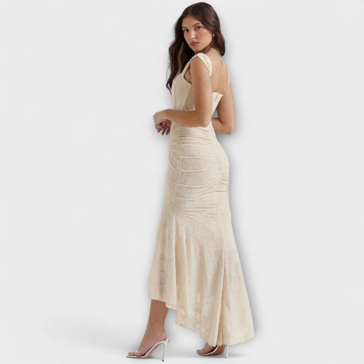 Renske - Lila Maxikleid mit Korsett