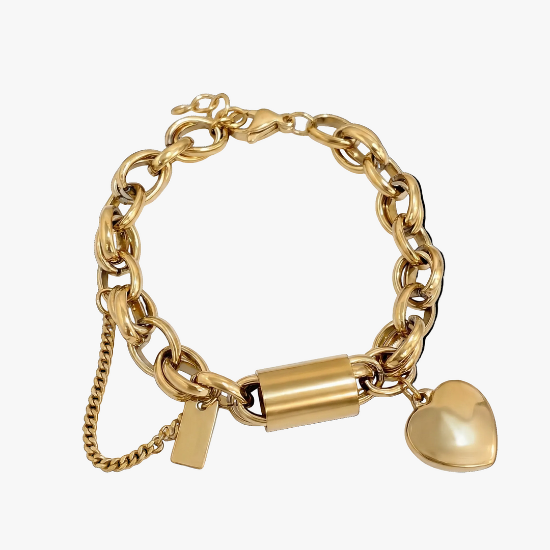 Silver Chain Bracelet Sorcha with Pearl Heart