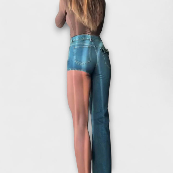 Adelinde - Asymmetrischer Jeans-Einteiler