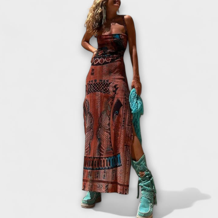 Fee - Braunes Midikleid mit Cowl-Neck