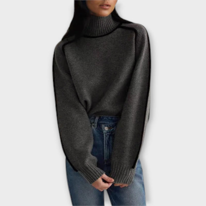 Emilie - Brauner weicher Rollkragenpullover
