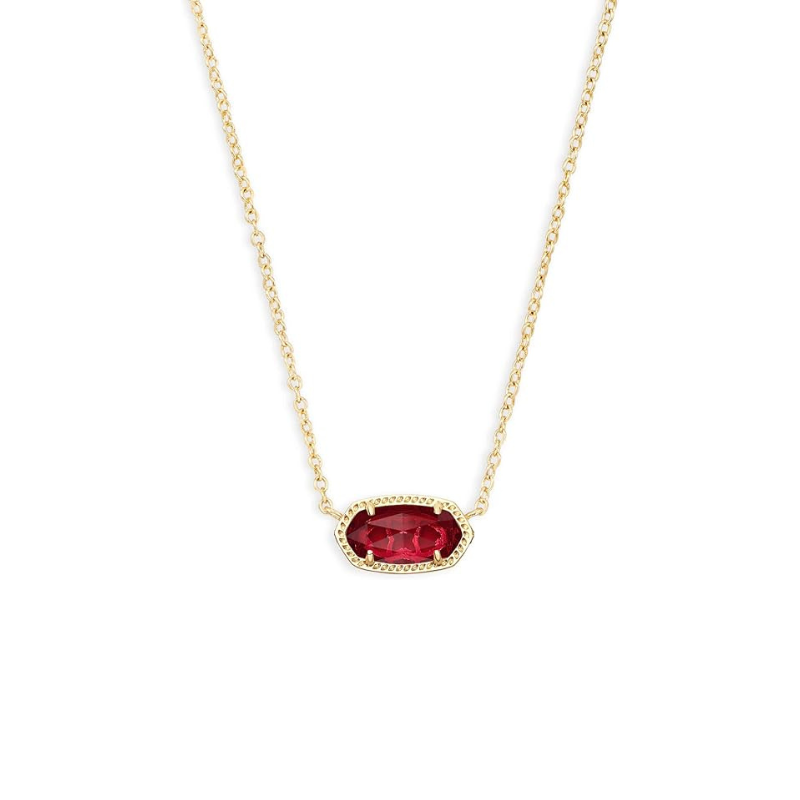 Gold Necklace Neasa with Ruby and Zirconia