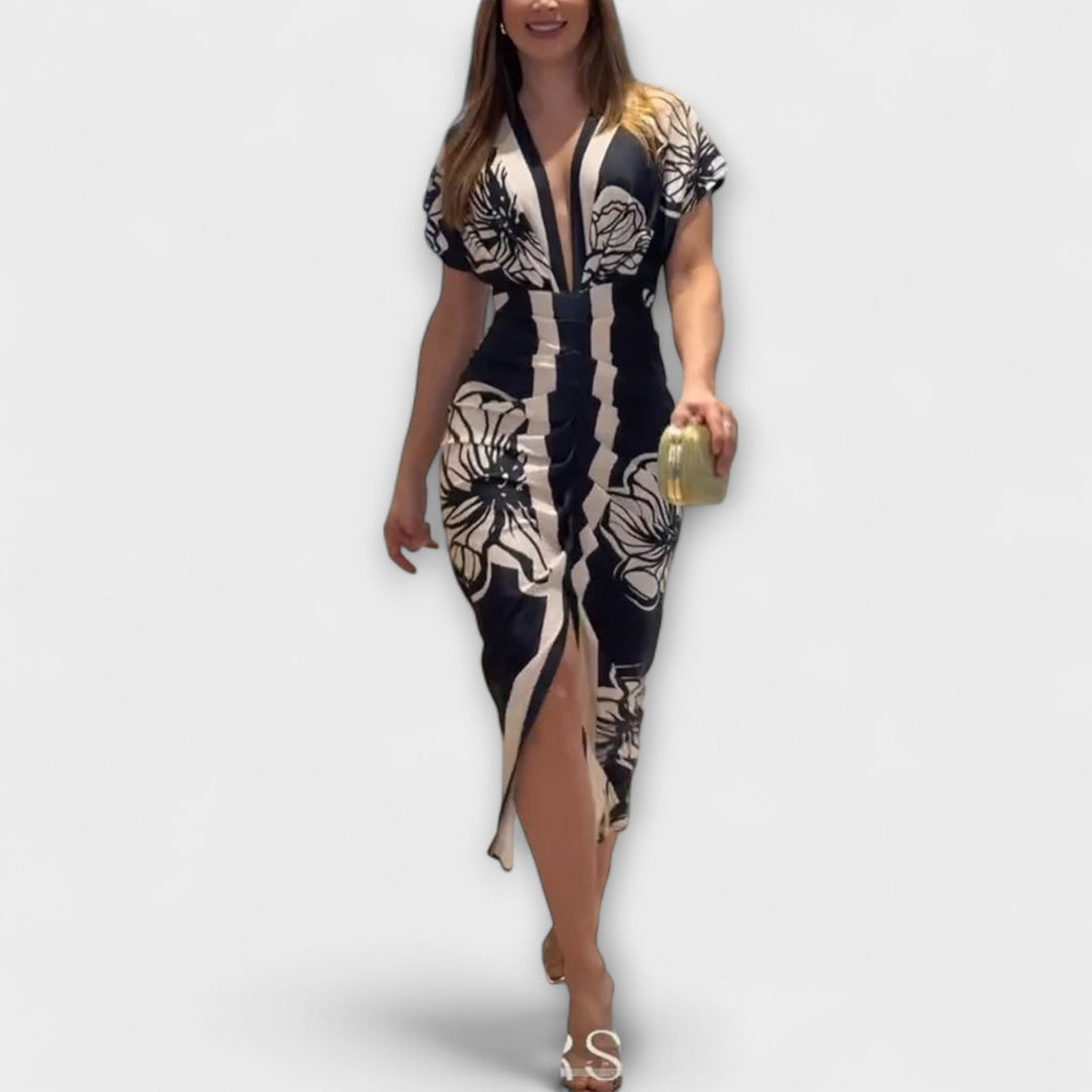 Cleo - Dolman-Midikleid mit brasilianischem Print