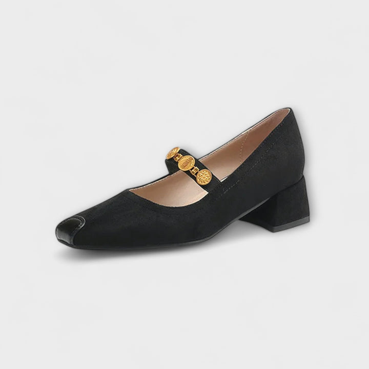 Elfriede - Pumps mit Goldener Spange