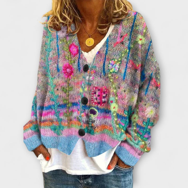 Belle - Bunter Vintage-Strickblazer