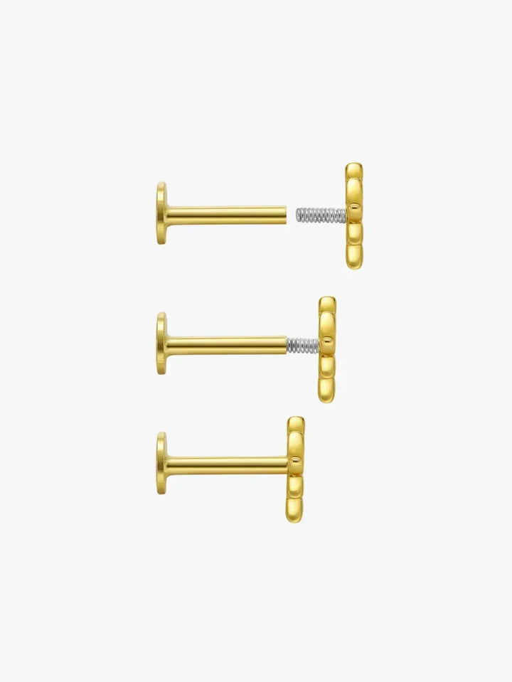 Gold Stud Earrings Dervla with Star Motif
