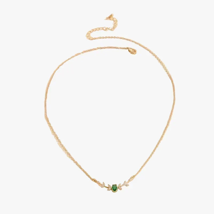 Gold Necklace Ciara with Emerald