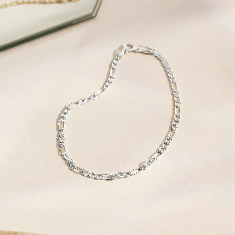 Silver Figaro Chain Bracelet Nuala