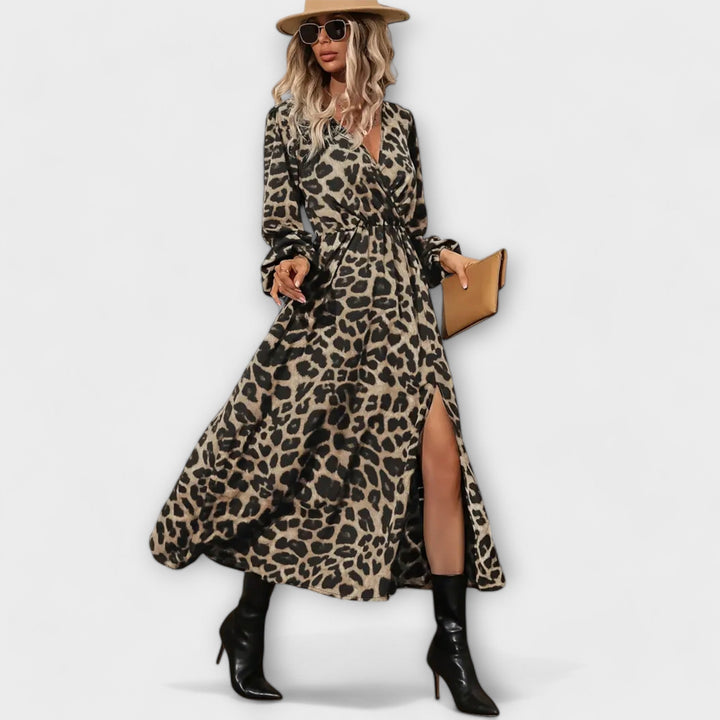 Natalie - Maxikleid mit Leopardenmuster