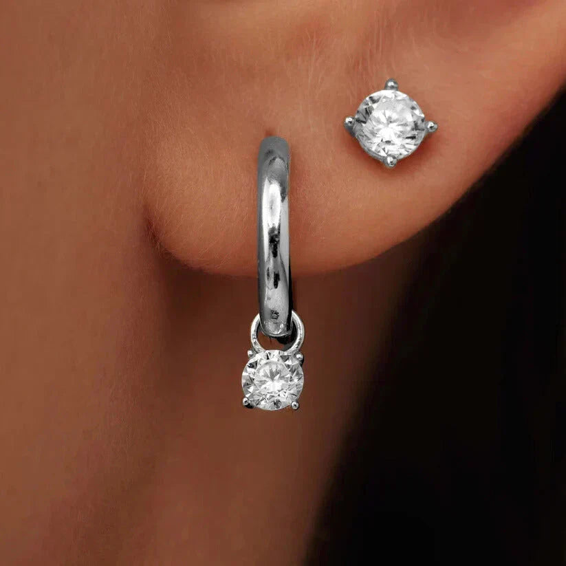 Silver Earring Set Siobhán with Cubic Zirconia