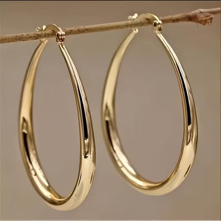 Gold Oval Hoop Earrings Saoirse