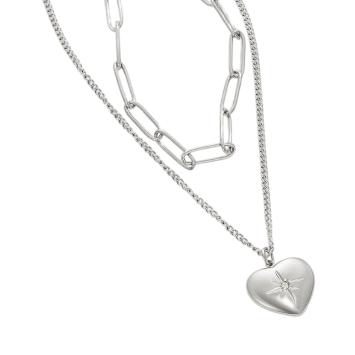 Silver Locket Necklace Sinéad with Star Motif
