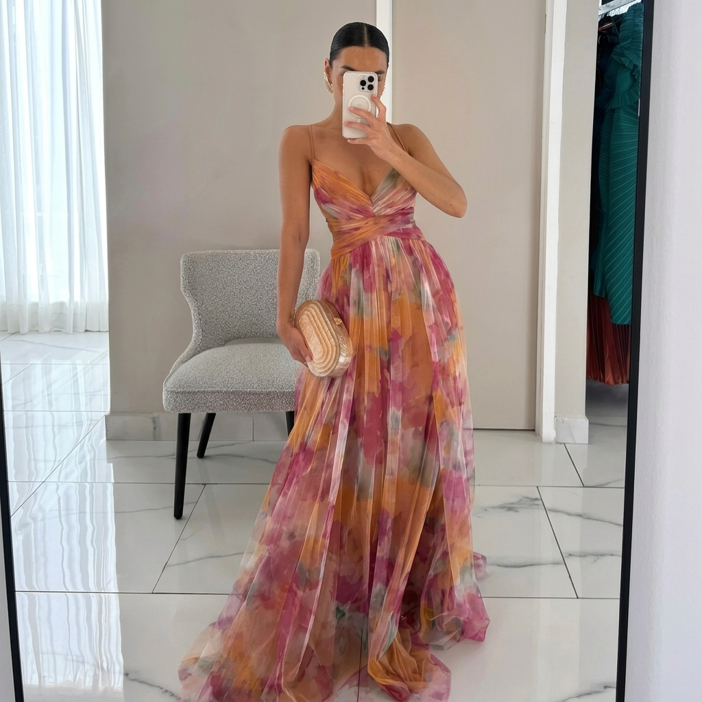 Margarida - Buntes Maxikleid mit Floralprint