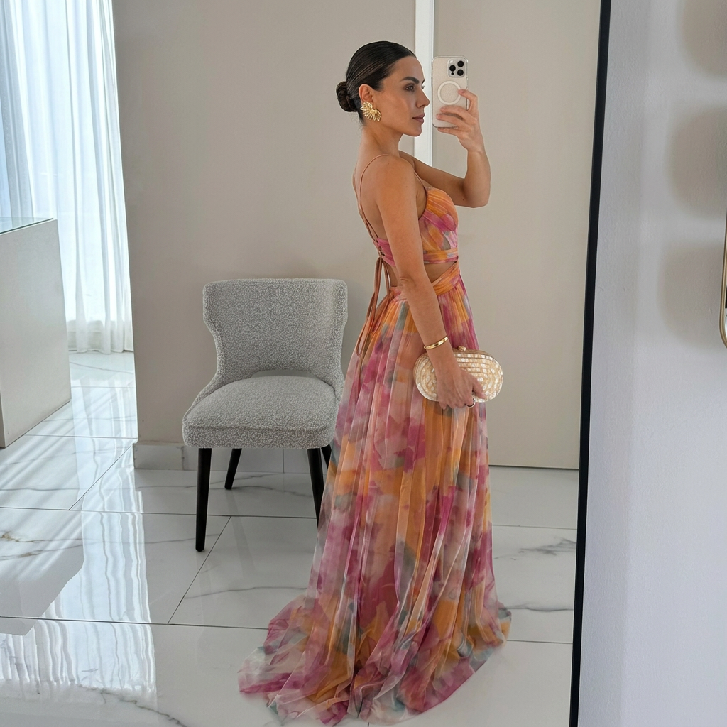 Margarida - Buntes Maxikleid mit Floralprint