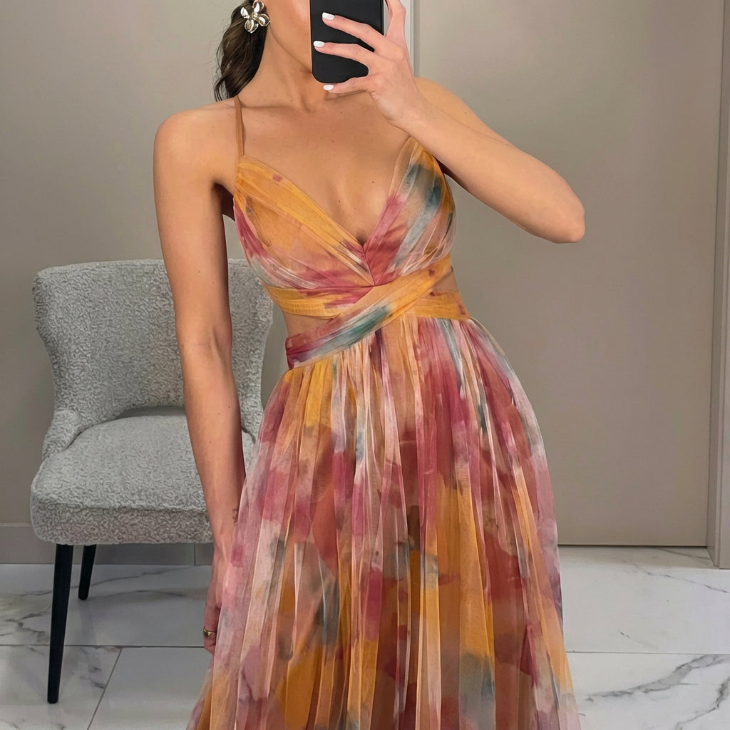 Margarida - Buntes Maxikleid mit Floralprint