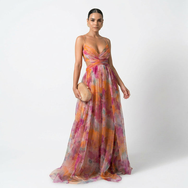 Margarida - Buntes Maxikleid mit Floralprint