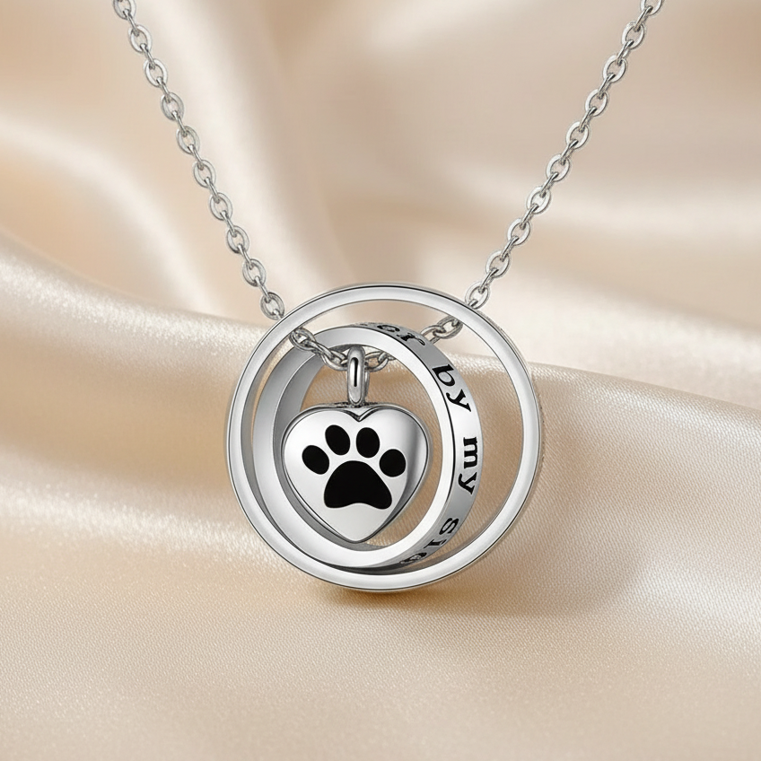 Silver Necklace Sorcha with Paw Print