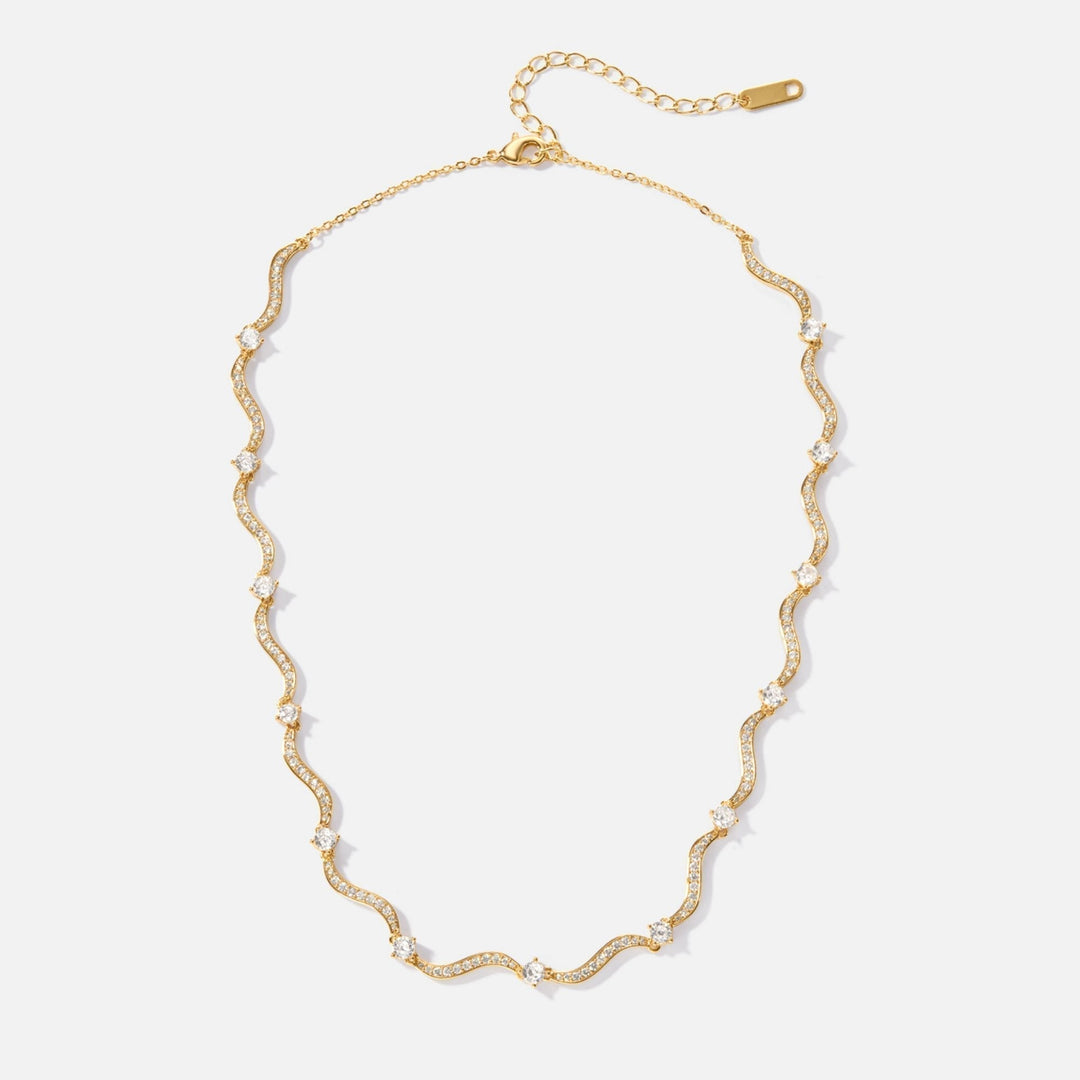 Gold Chain Necklace Fiadh with Zirconia