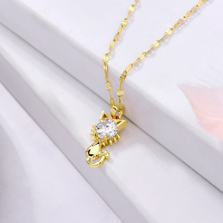 Gold Cat Necklace Aoife