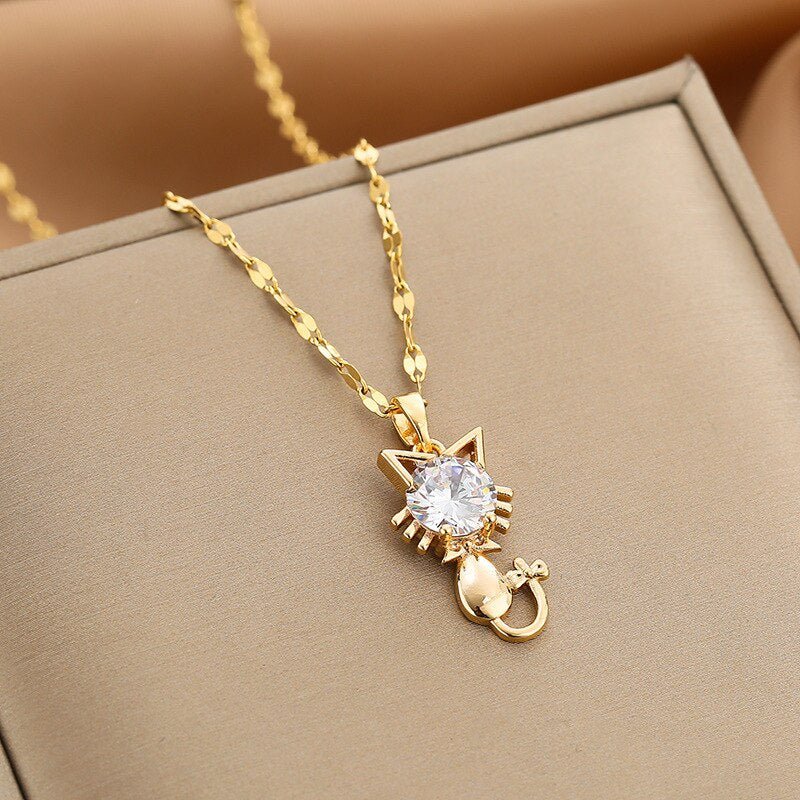 Gold Cat Necklace Aoife