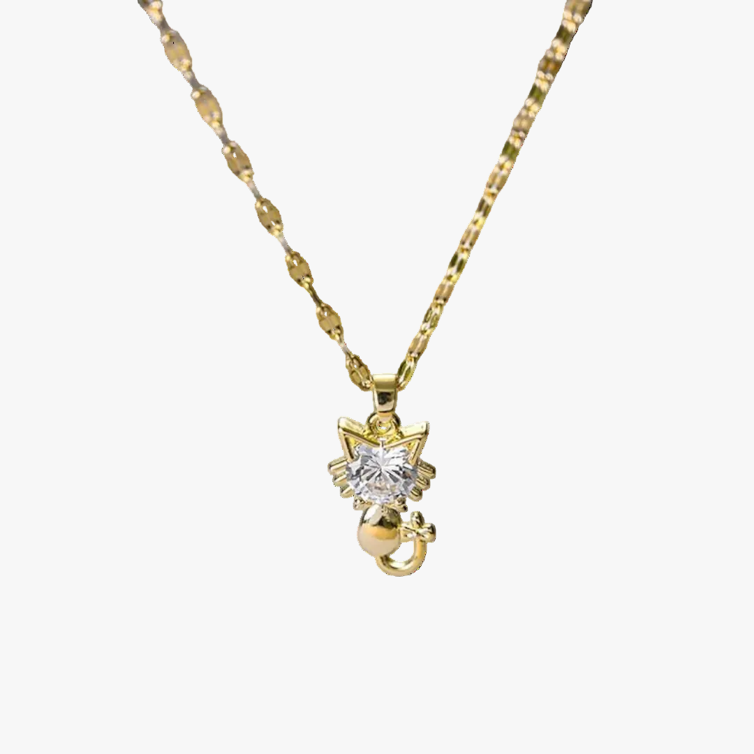 Gold Cat Necklace Aoife