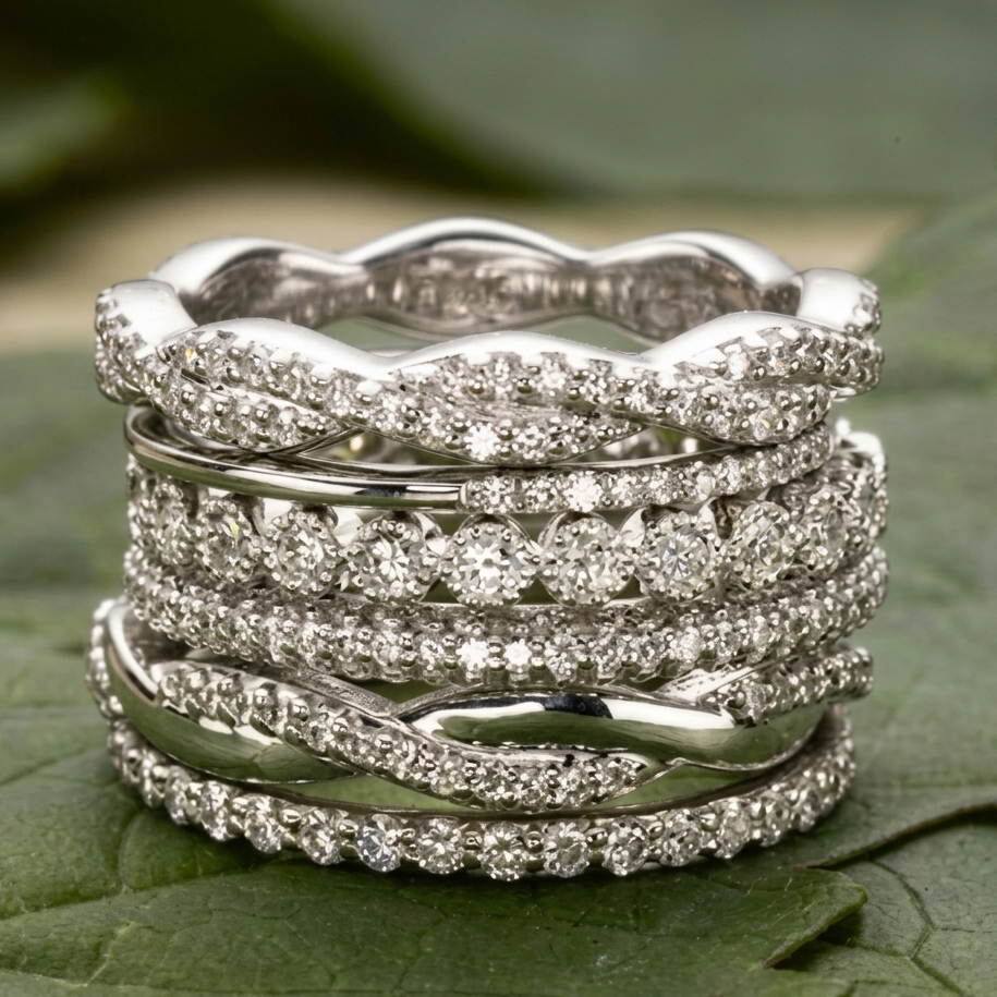 Silver Ring Set Fiadh with Zirconia
