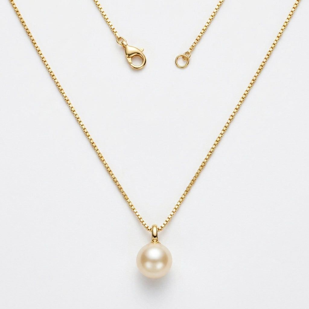 Gold Necklace Caoimhe with Single Pearl