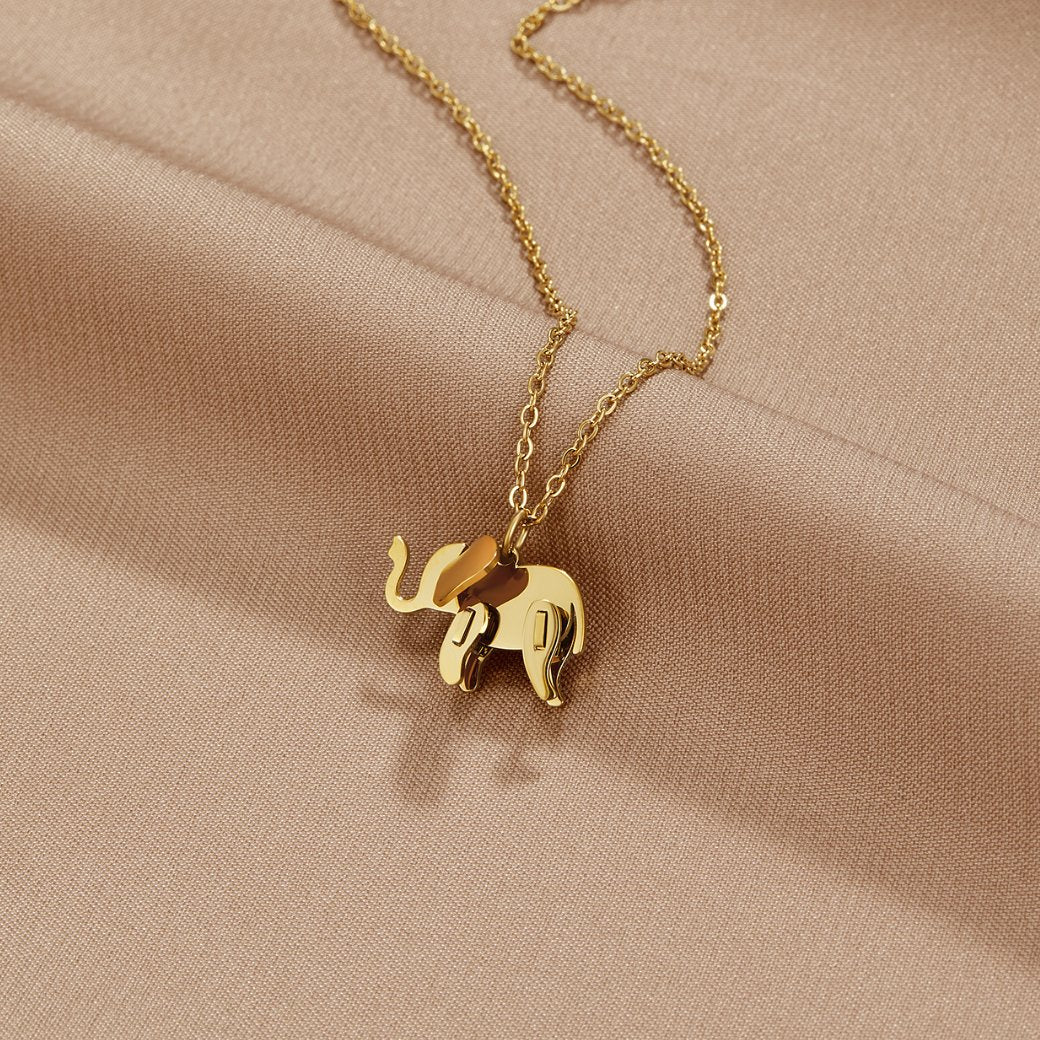 Gold Necklace Aisling with Elephant