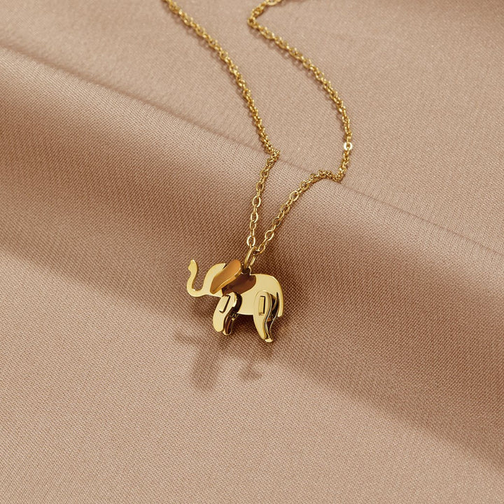 Gold Necklace Aisling with Elephant