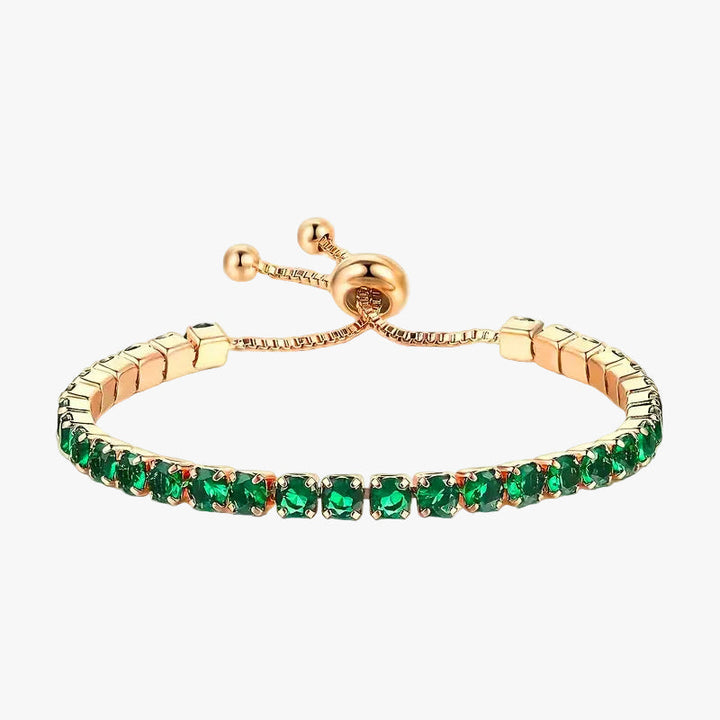 Rose Gold Tennis Bracelet Éabha with Emerald