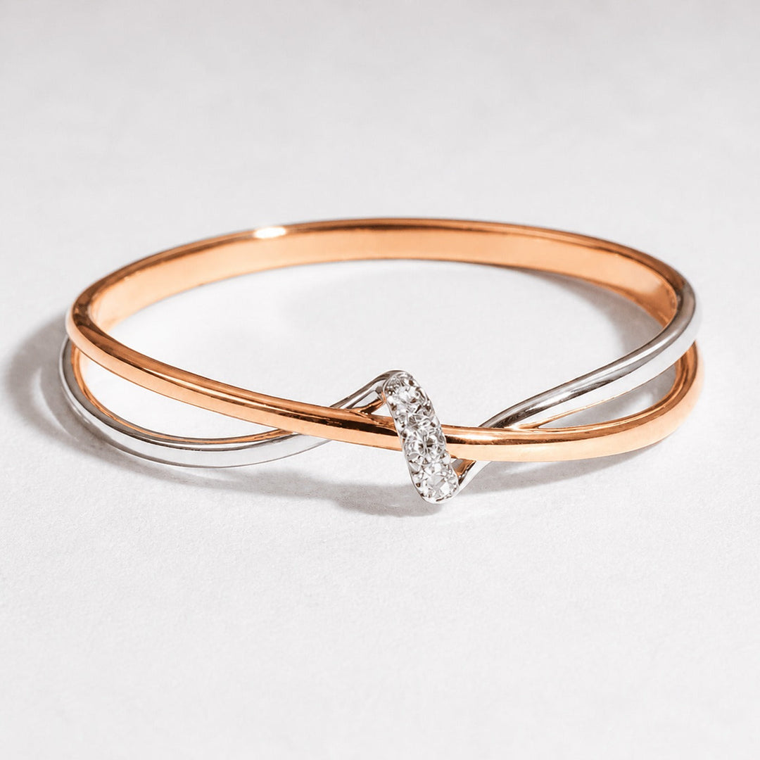 Rose Gold & Silver Ring Nuala with Zirconia