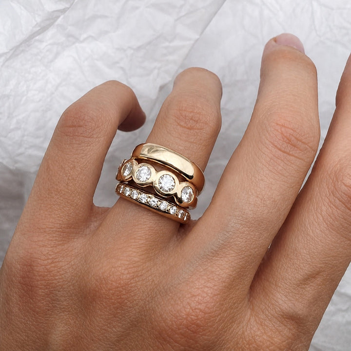 Gold Statement Ring Saoirse with Crystals