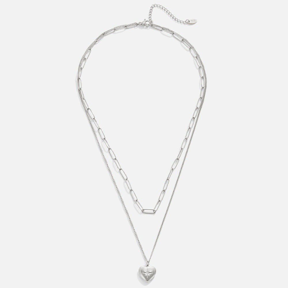 Silver Locket Necklace Sinéad with Star Motif