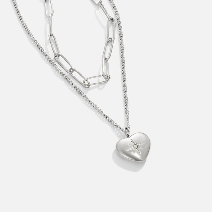 Silver Locket Necklace Sinéad with Star Motif