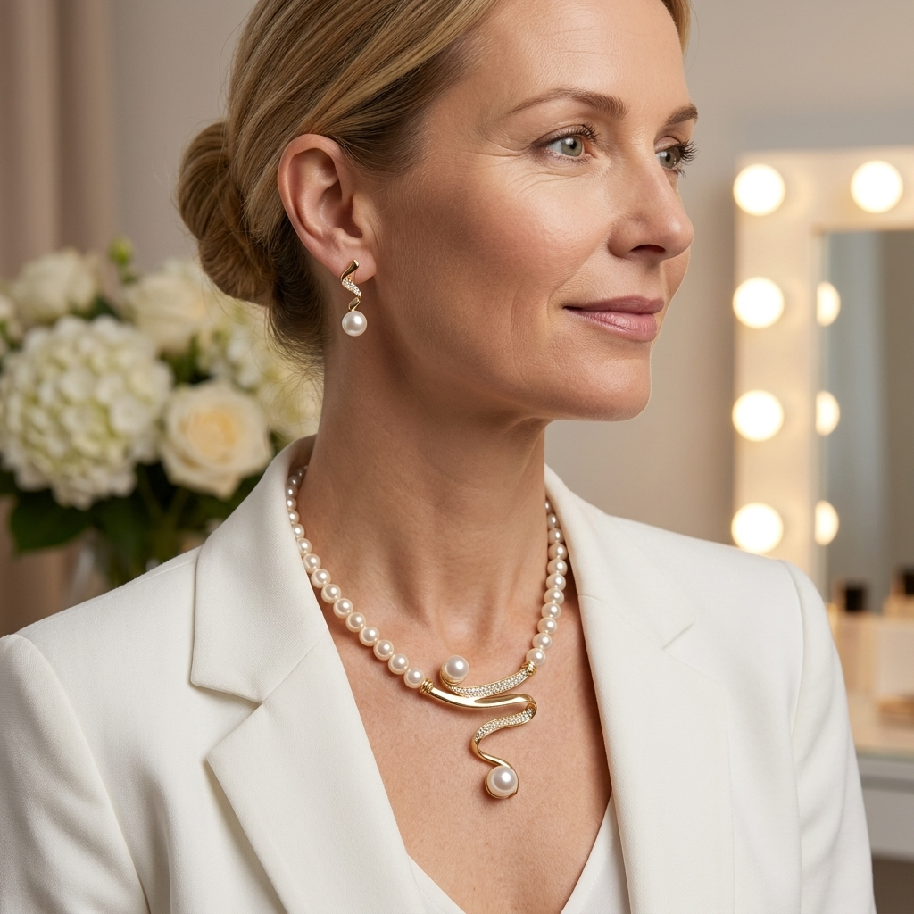 Pearl Gift Set: Necklace and Earrings
