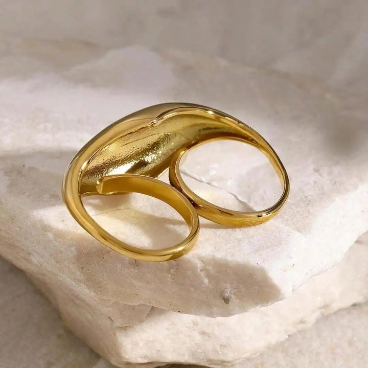 Gold-Plated Double Dome Ring Nuala
