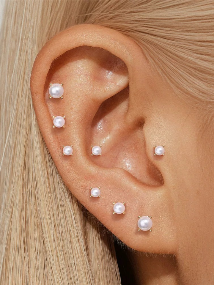 Gold Earrings Maeve with Pearls