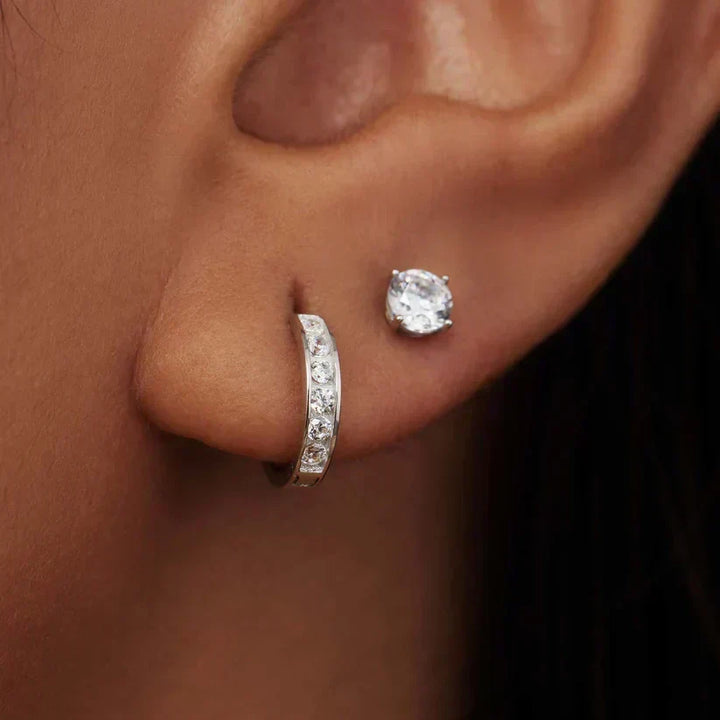 Silver Stud Earrings Saoirse with Zirconia