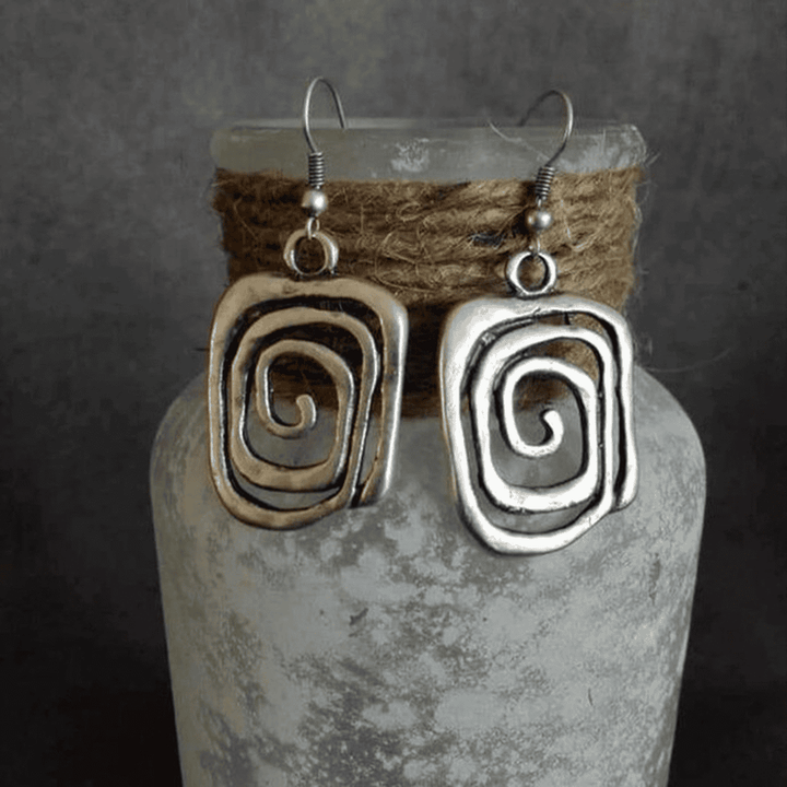 Silver Drop Earrings Sligo with Spiral Design