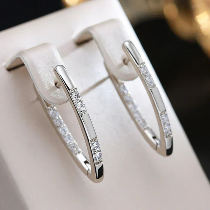 Rose Gold Hoop Earrings Eithne with Zirconia