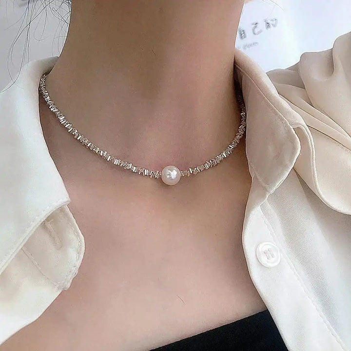 Silver Pearl Necklace Kenmare