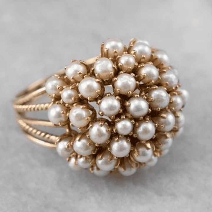 Gold Ring Órla with Pearls