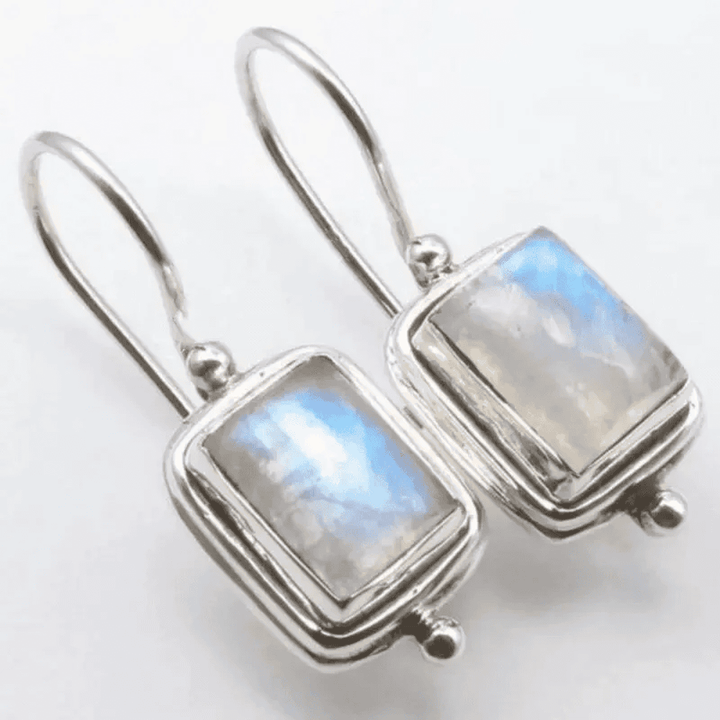Silver Drop Earrings Killarney with Moonstone