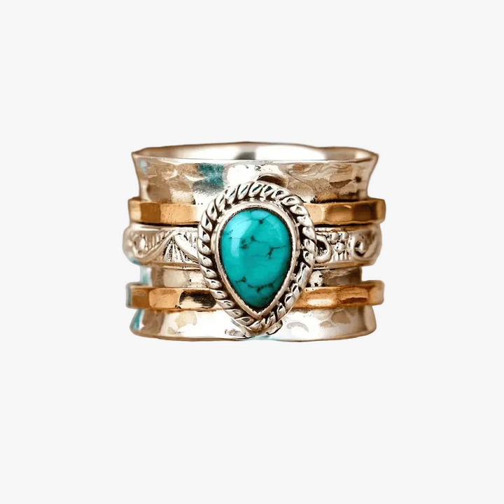 Gold & Silver Ring Set Kinsale with Turquoise