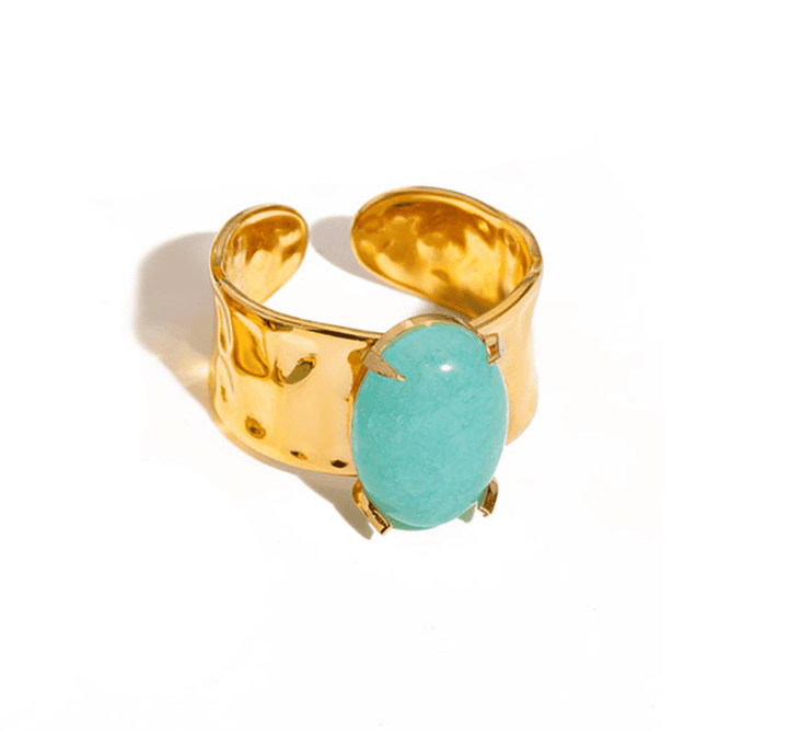 Gold Open Ring Dáiríne with Turquoise