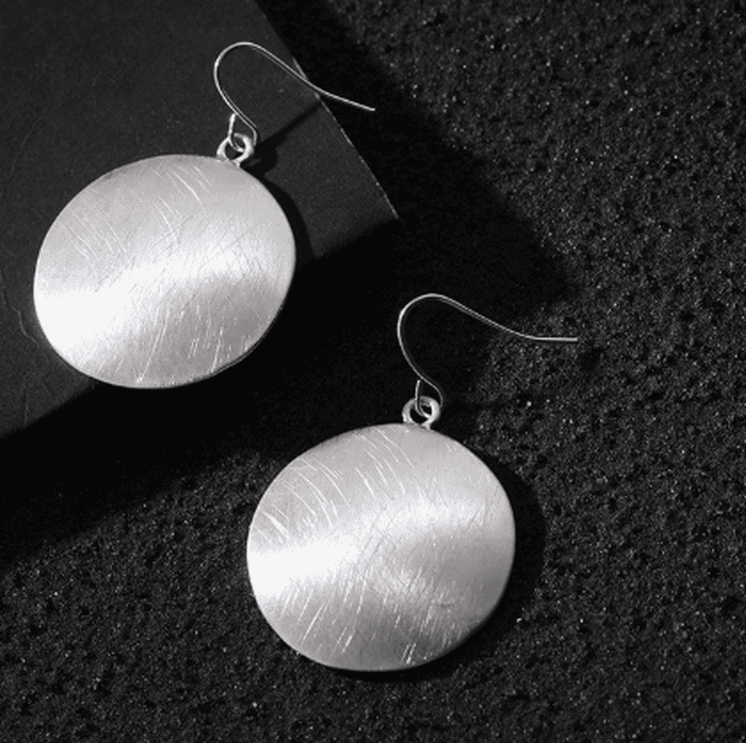 Gold Drop Earrings Westport with Vinyl Record Disc