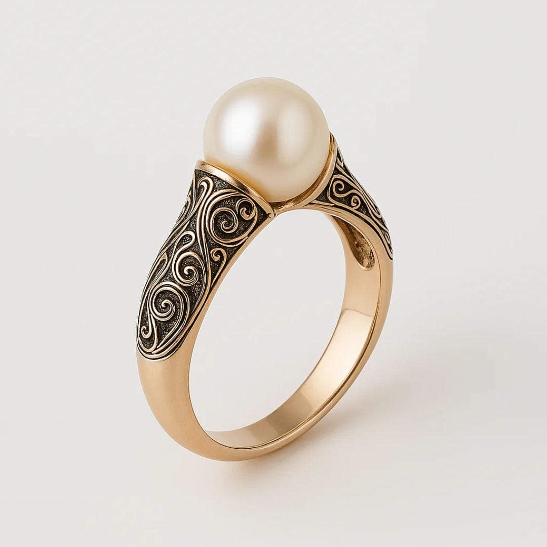 Gold-Plated Ring Laoise with Pearl