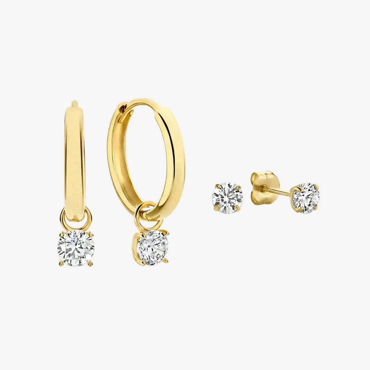 Silver Earring Set Siobhán with Cubic Zirconia