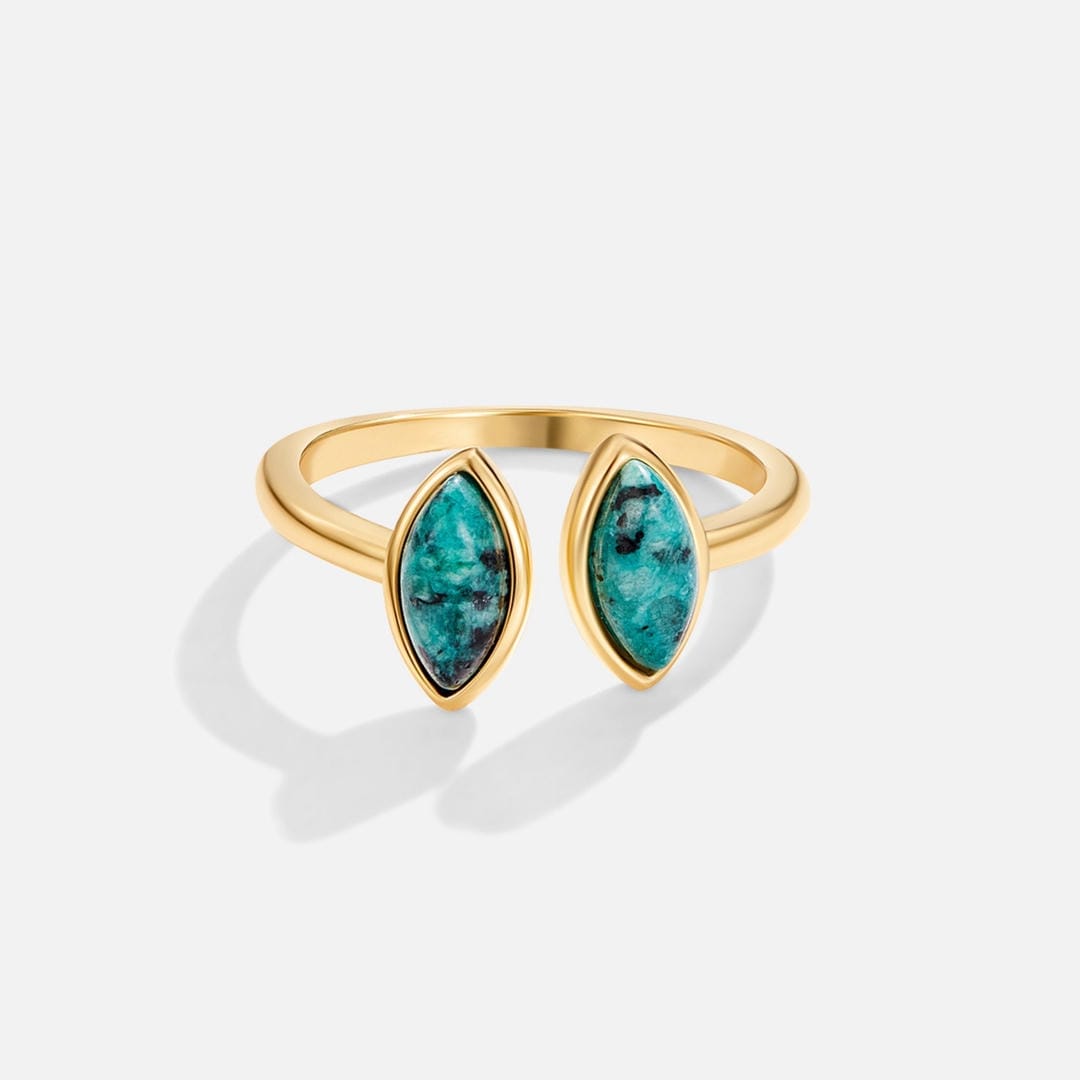 Gold Open Ring Órla with Turquoise